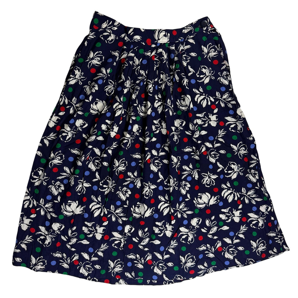 Vintage 80s Women's 6 Pendleton Miss Sophisticates Floral Polka Dot Skirt