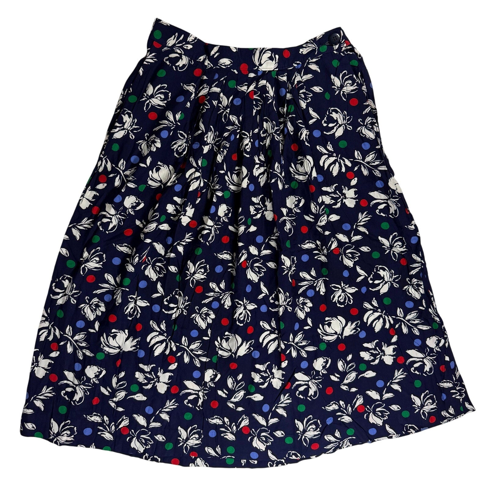 Vintage 80s Women's 6 Pendleton Miss Sophisticates Floral Polka Dot Skirt