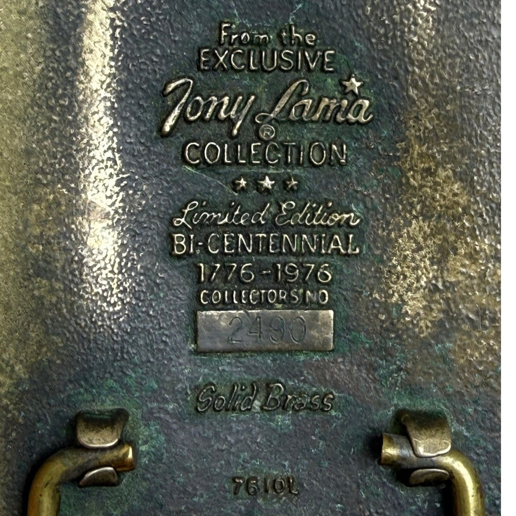 Tony Lama 1976 Bicentennial Solid Brass Rodeo Cowboy Belt Buckle Limited Ed 2490