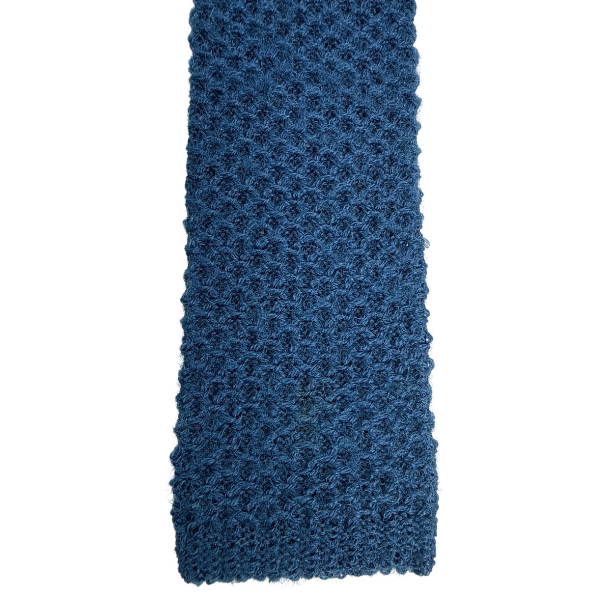 Vintage 1960s Robert Talbott Navy Cotton Blend Knit Skinny Square End Tie