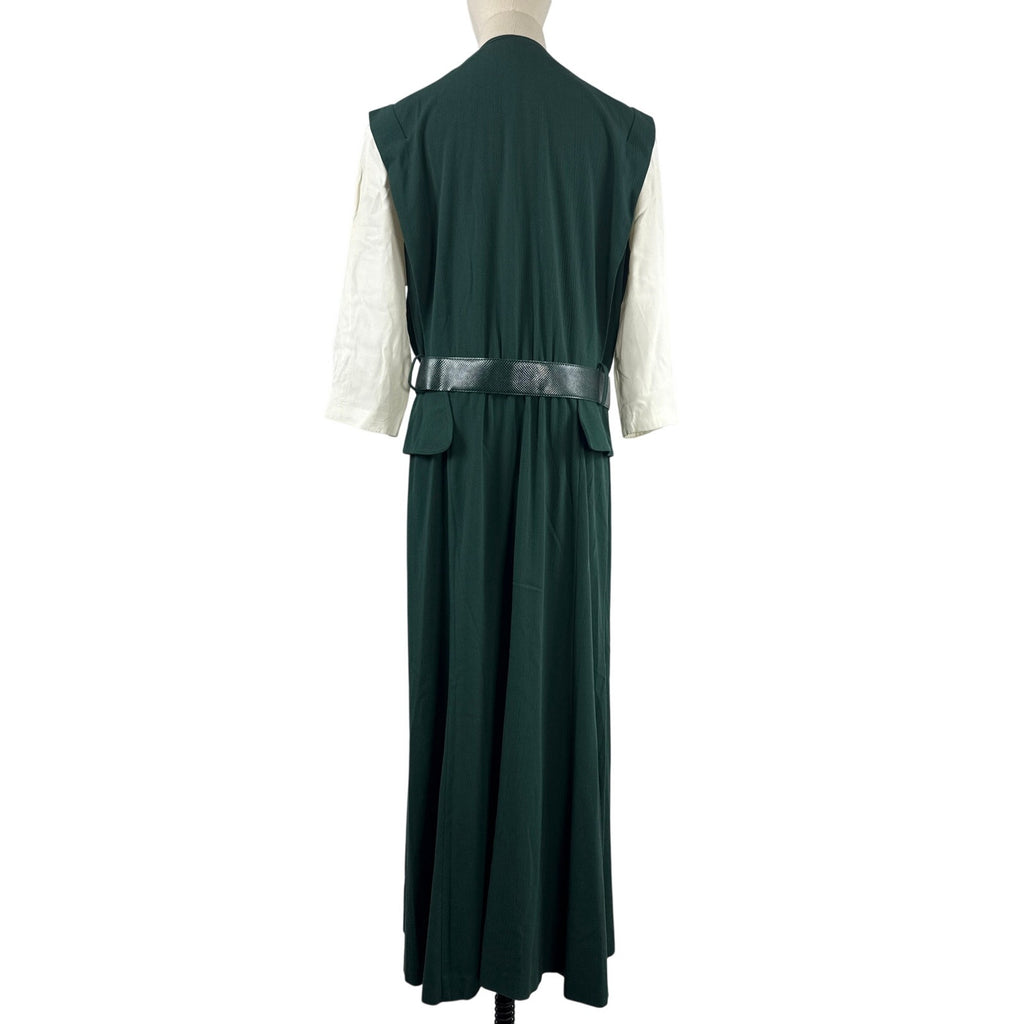 Vintage 80s R.J. Stevens Hunter Green Maxi Dress Size 16 Women's XL USA