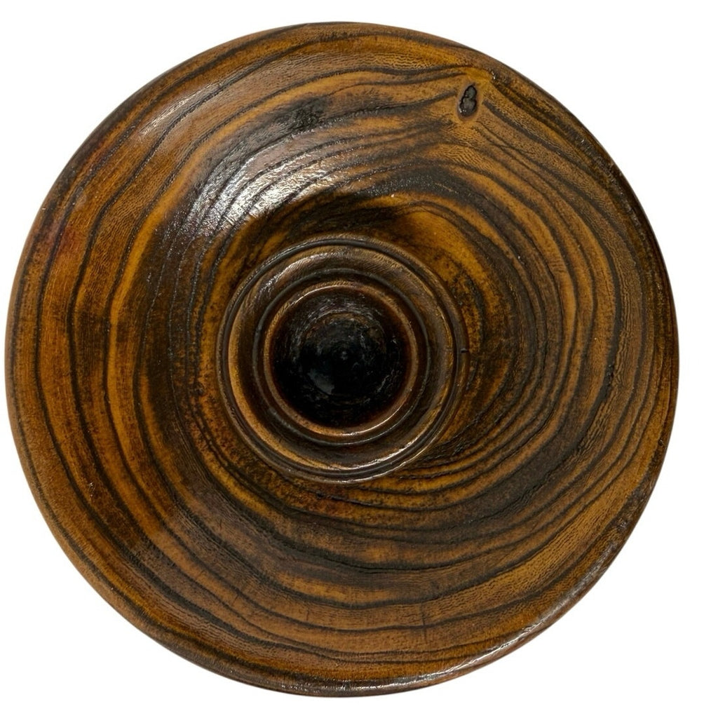 60s Wooden Candle Holders Pair Sculptural MCM Decor