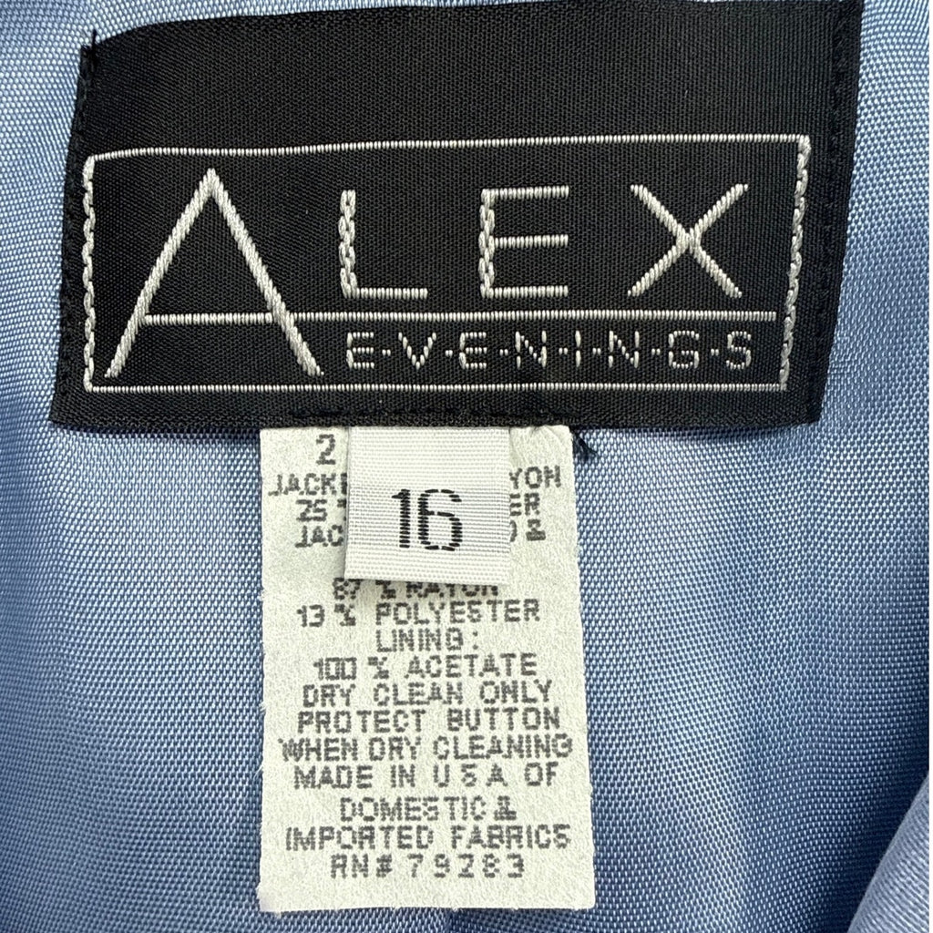 Vintage 80s Alex Lavender Skirt Suit Rhinestone Buttons Women’s Large USA