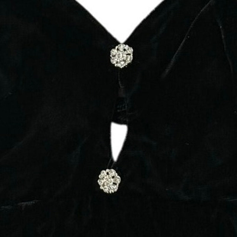 Vintage 90s Nadine Black Velvet Maxi Formal Dress Women’s Juniors 3