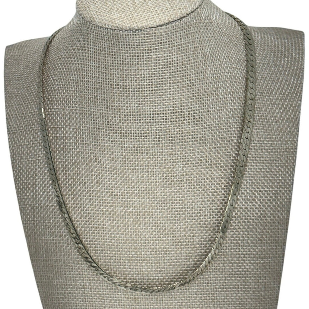 Vintage 925 Italy Sterling Silver Herringbone Chain Necklace 18" 28g 5mm
