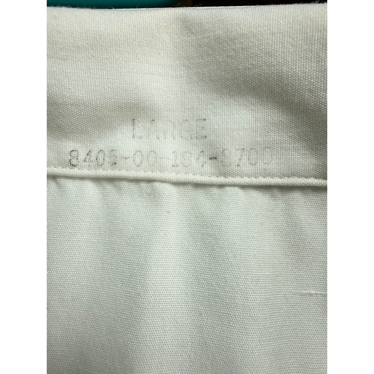 Vintage 80s US Navy White Uniform Shirt Petty Officer 1st Class Large