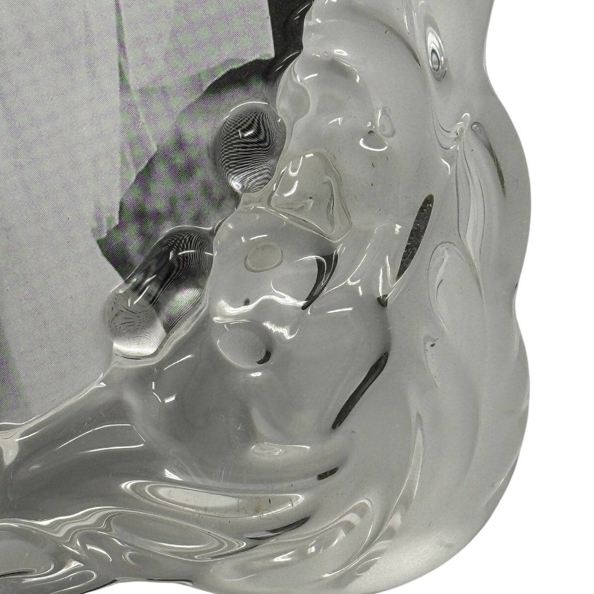 Vintage 90s Mikasa Glass Picture Frame 5x7 Oval Floral Stand 8x6