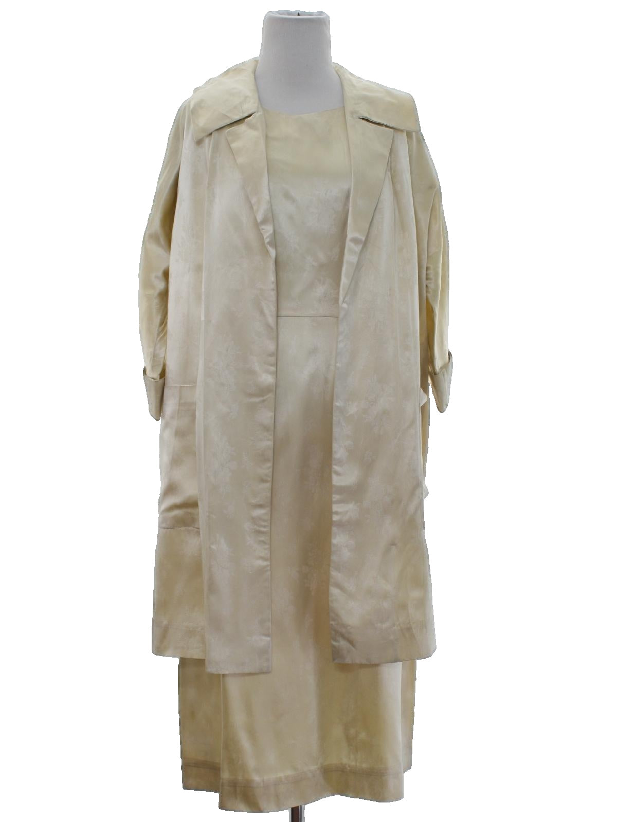 Womens Mod Embossed Satin Dress Set