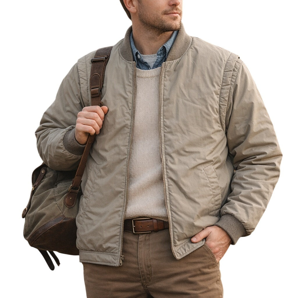 Vintage 90s Quilted Jacket Removable Sleeves Men's Small Hunt Club Classic