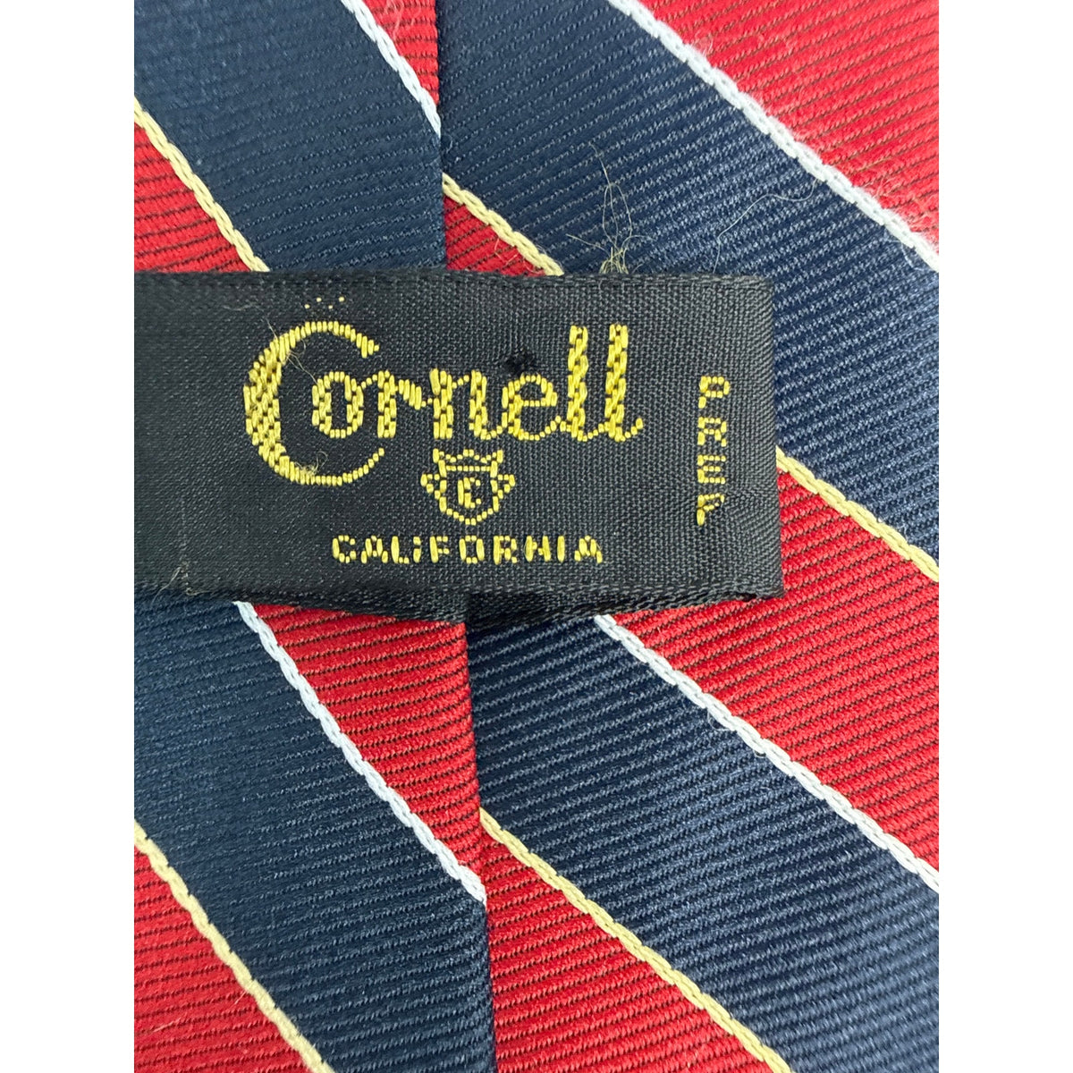 Vintage 70s Cornell California Red Navy Striped Men's Tie 51” x 3”