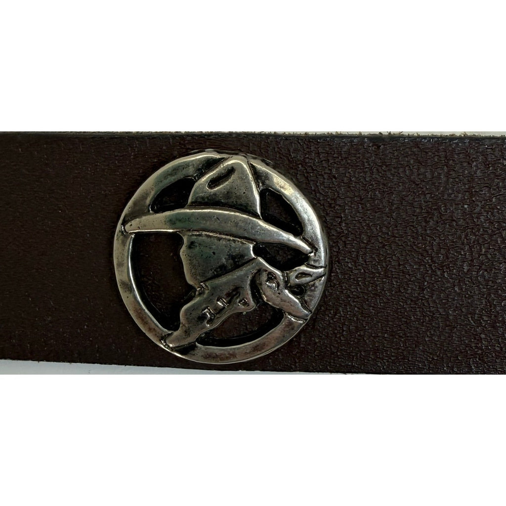Levi's Western Leather Belt Small Brown Interchangeable Buckle Made in USA
