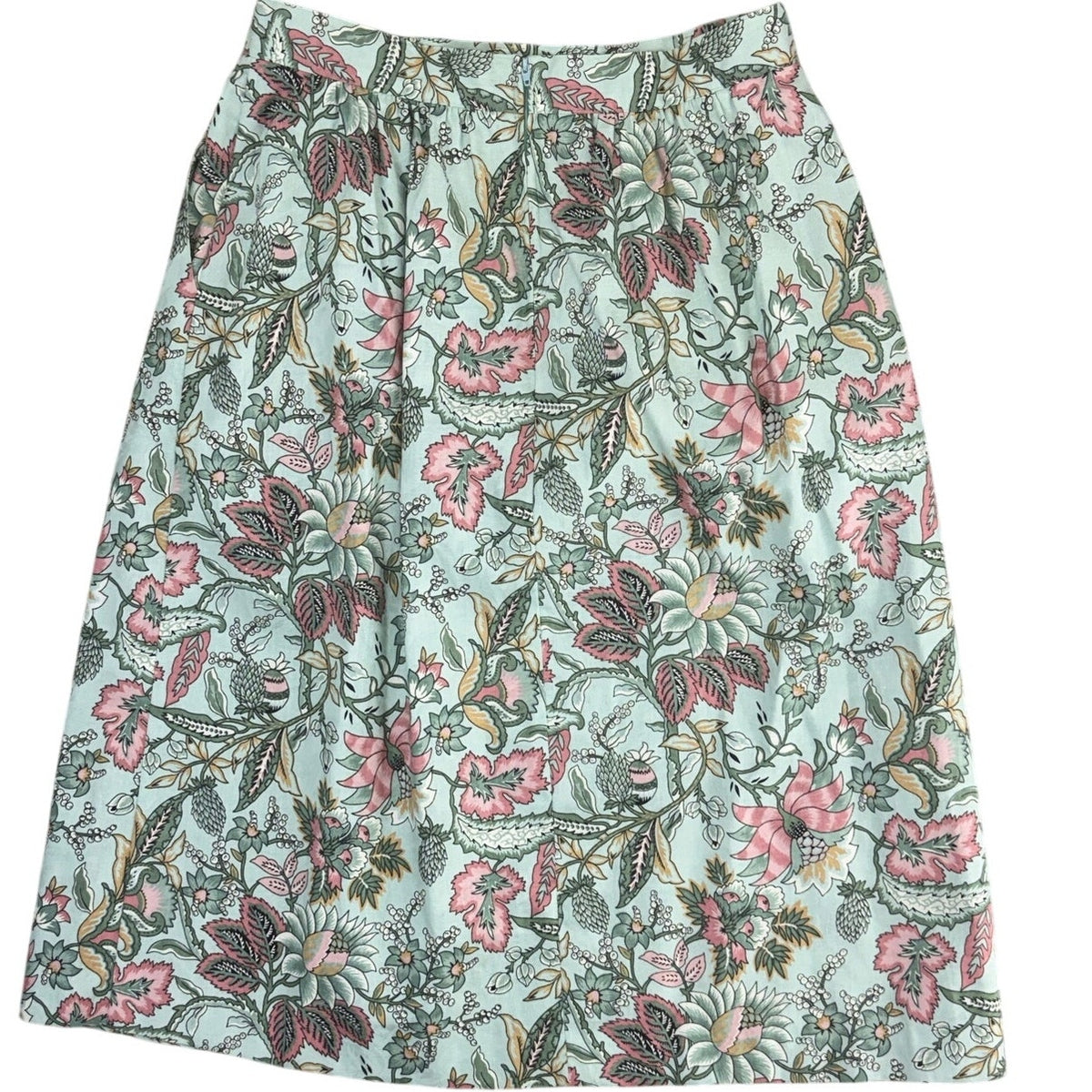Vintage 90s Norton Women's 12 McNaughton Petites Floral Skirt Blouse Set USA