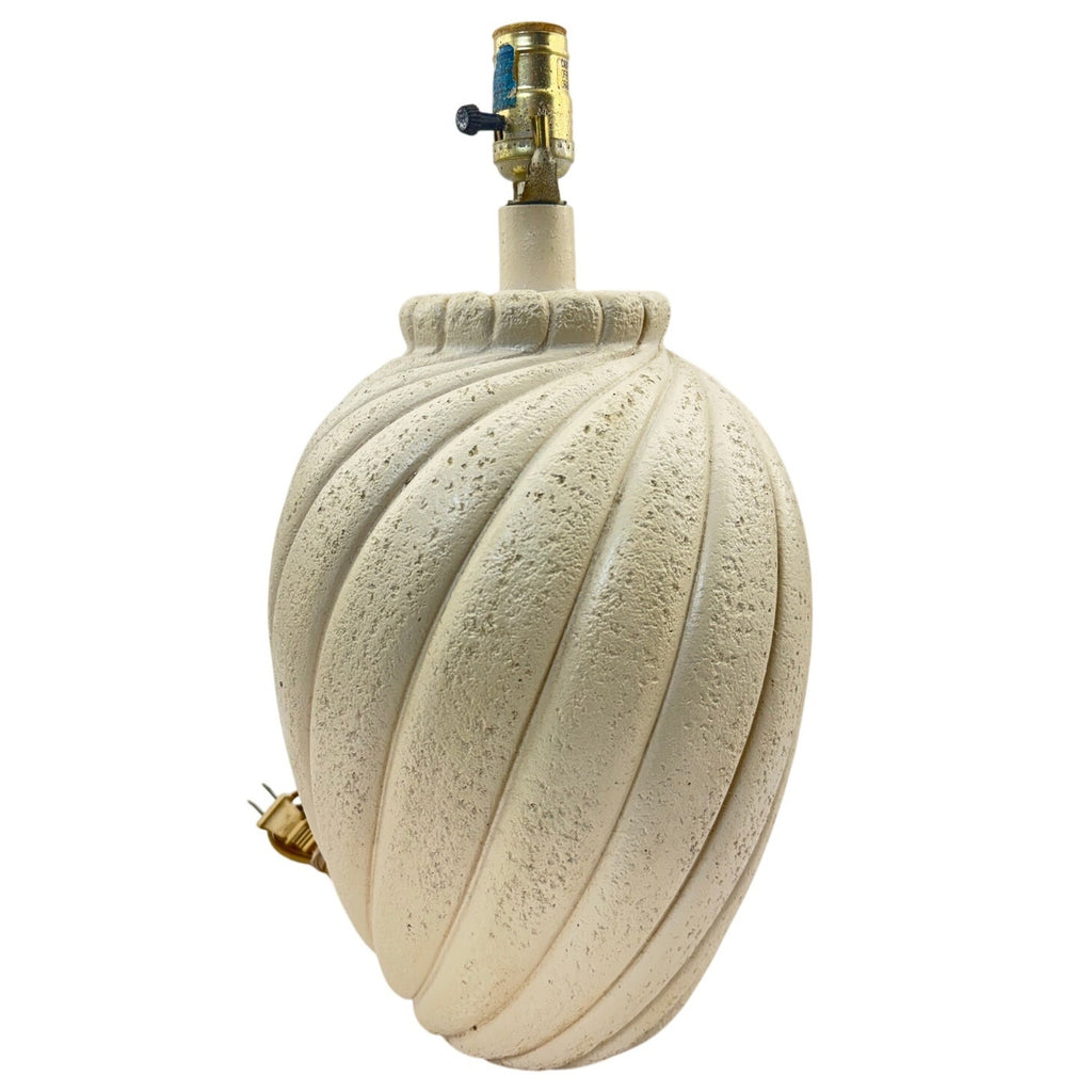 Vintage 80s Beige Plaster Swirl Table Lamp Postmodern