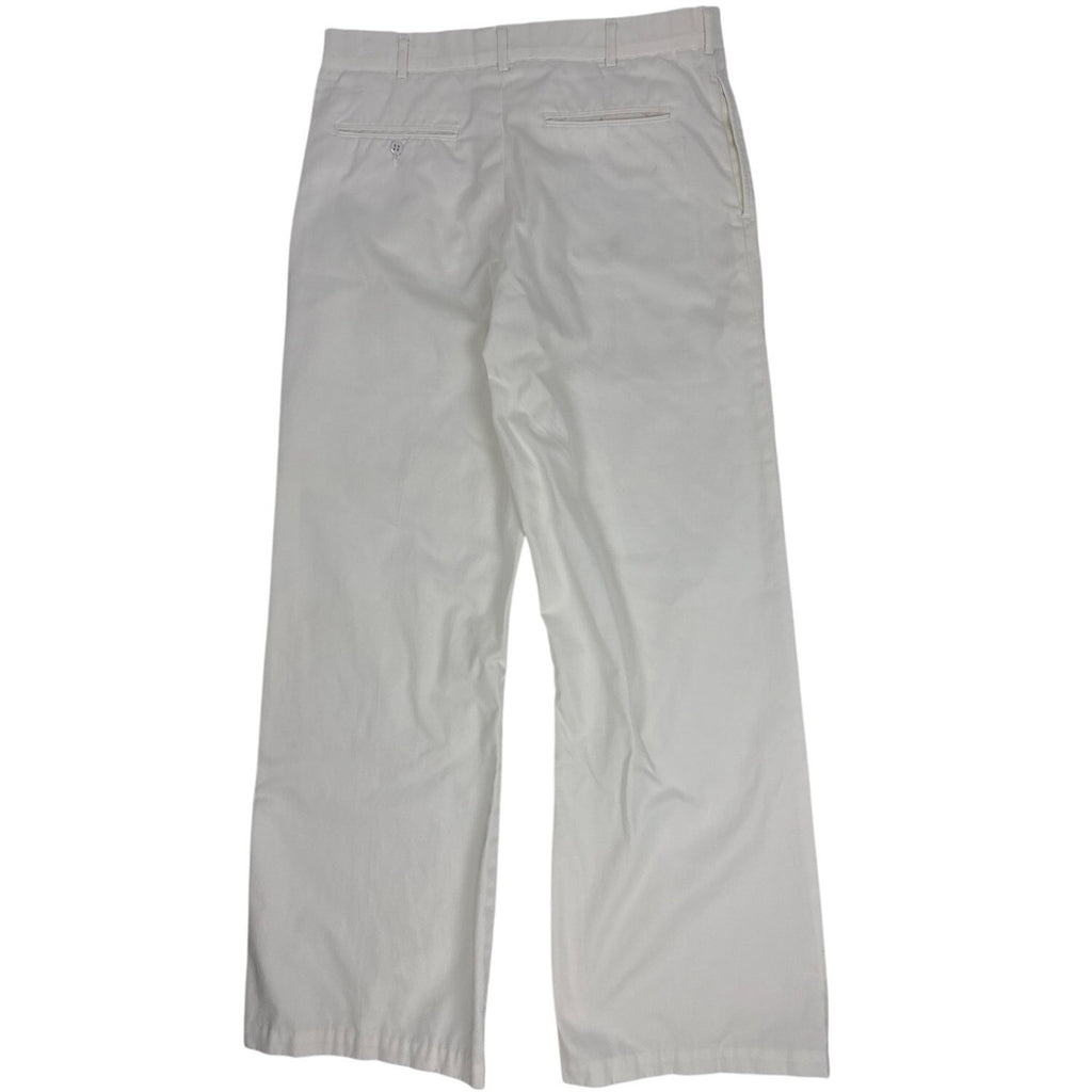 Vintage 80s US Navy White Dress Pants 36L Wide Leg Military Trousers