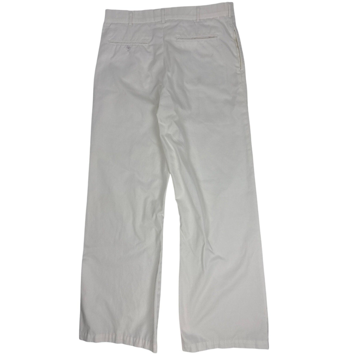 Vintage 80s US Navy White Dress Pants 36L Wide Leg Military Trousers