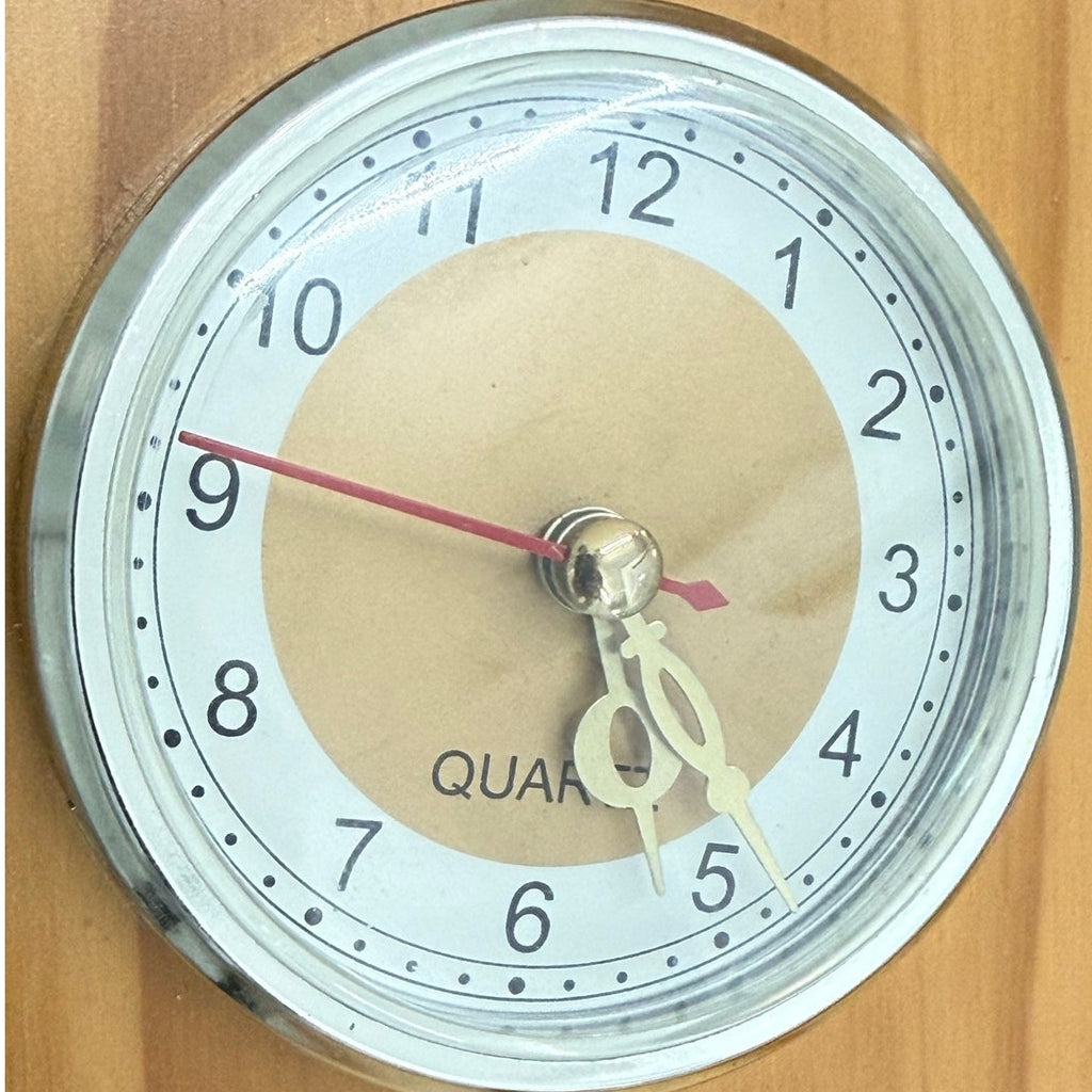 Vintage 80s Wood Lamp Quartz Clock Drawers Honey Tone Nightstand Light