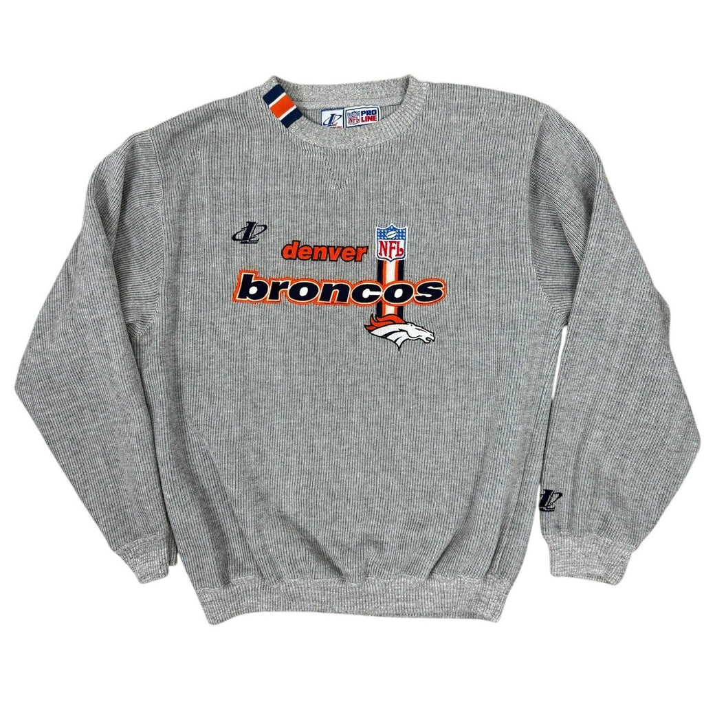 NFL Pro Line Denver Broncos Gray Crewneck Sweatshirt Men's L Vintage 90s