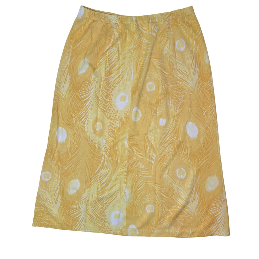 Vintage 70s Women's Medium Shirt & Skirt Set Sunny Yellow Polyester