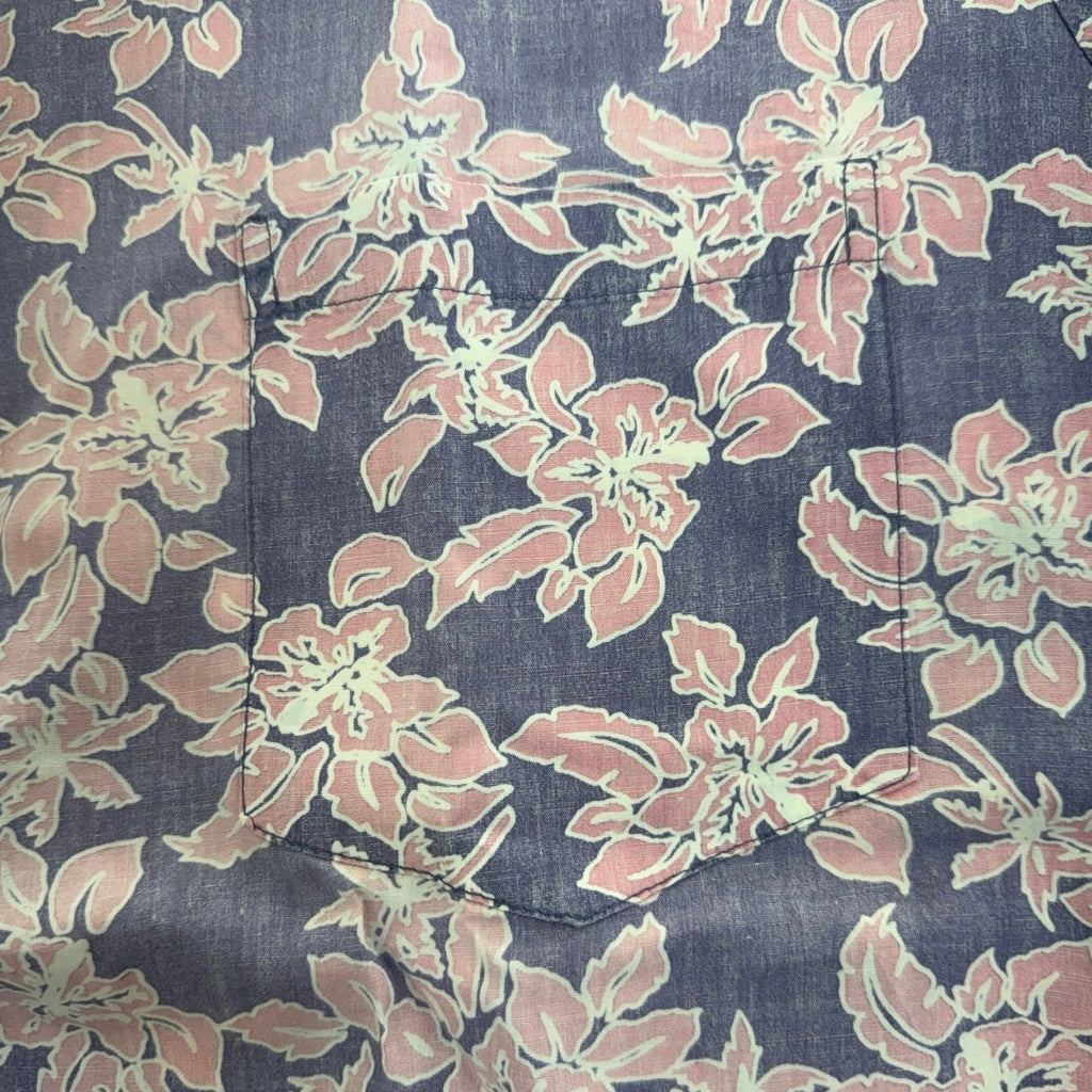 Vintage 80s Cooke Street Hawaiian Reverse Print Floral Camp Shirt XL