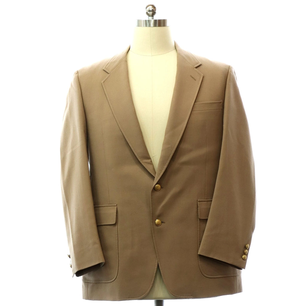 Vintage 90s Stafford Men’s Tan Wool Blend Gold Button Blazer 46L