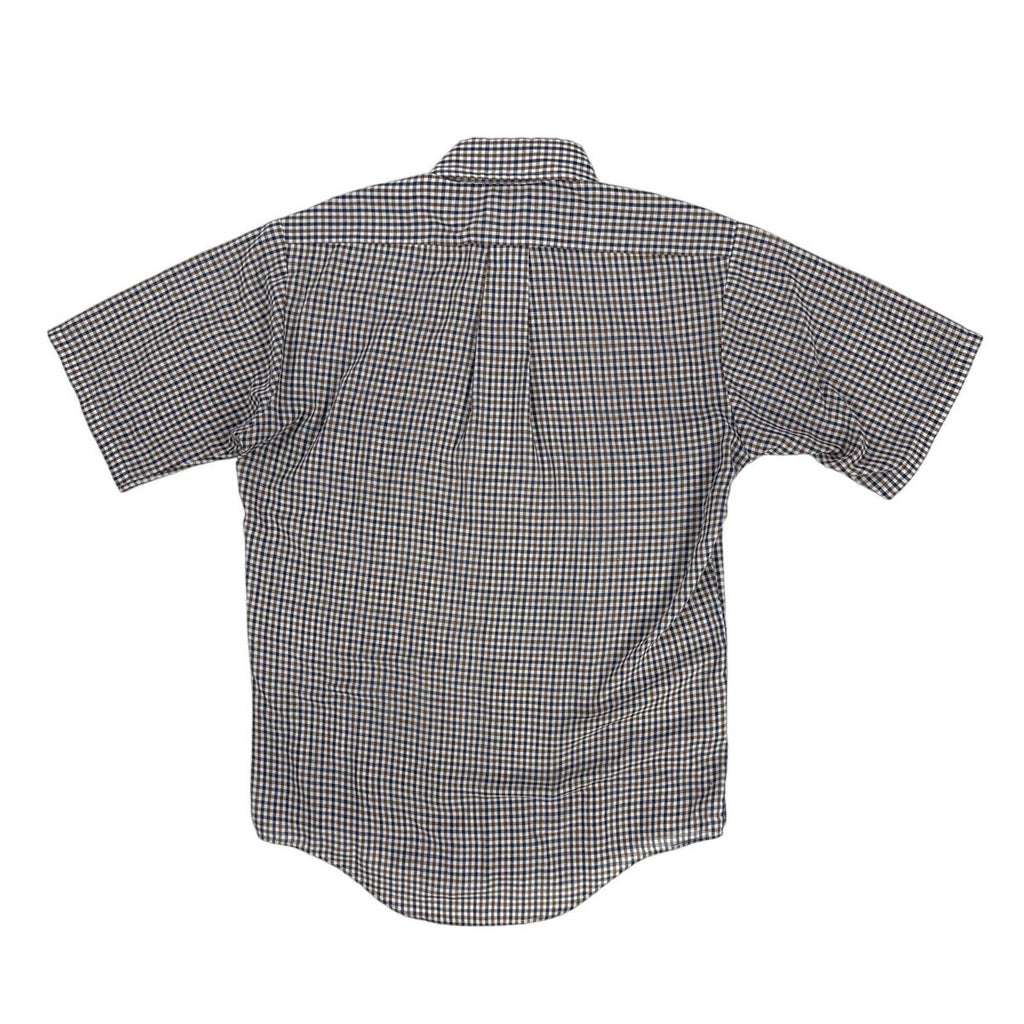 Vintage 70s Towncraft Navy Brown Check Button-Down Shirt Men’s Large