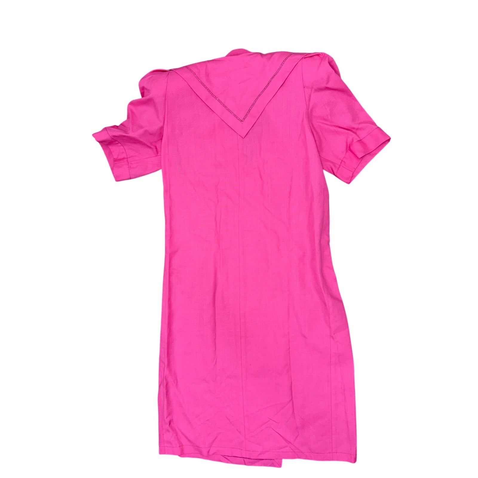 Vintage 80s Women's Small Harve Benard Pink Wrap Dress Rayon Midi Shoulder Pad