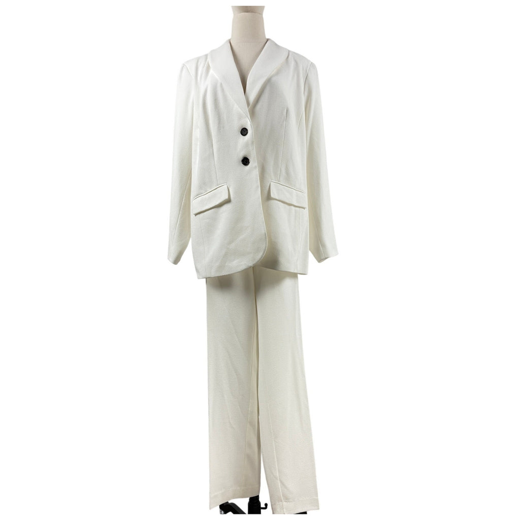 Vintage Y2K Jessica London White 2 Piece Pant Suit Plus Size Women's 18W