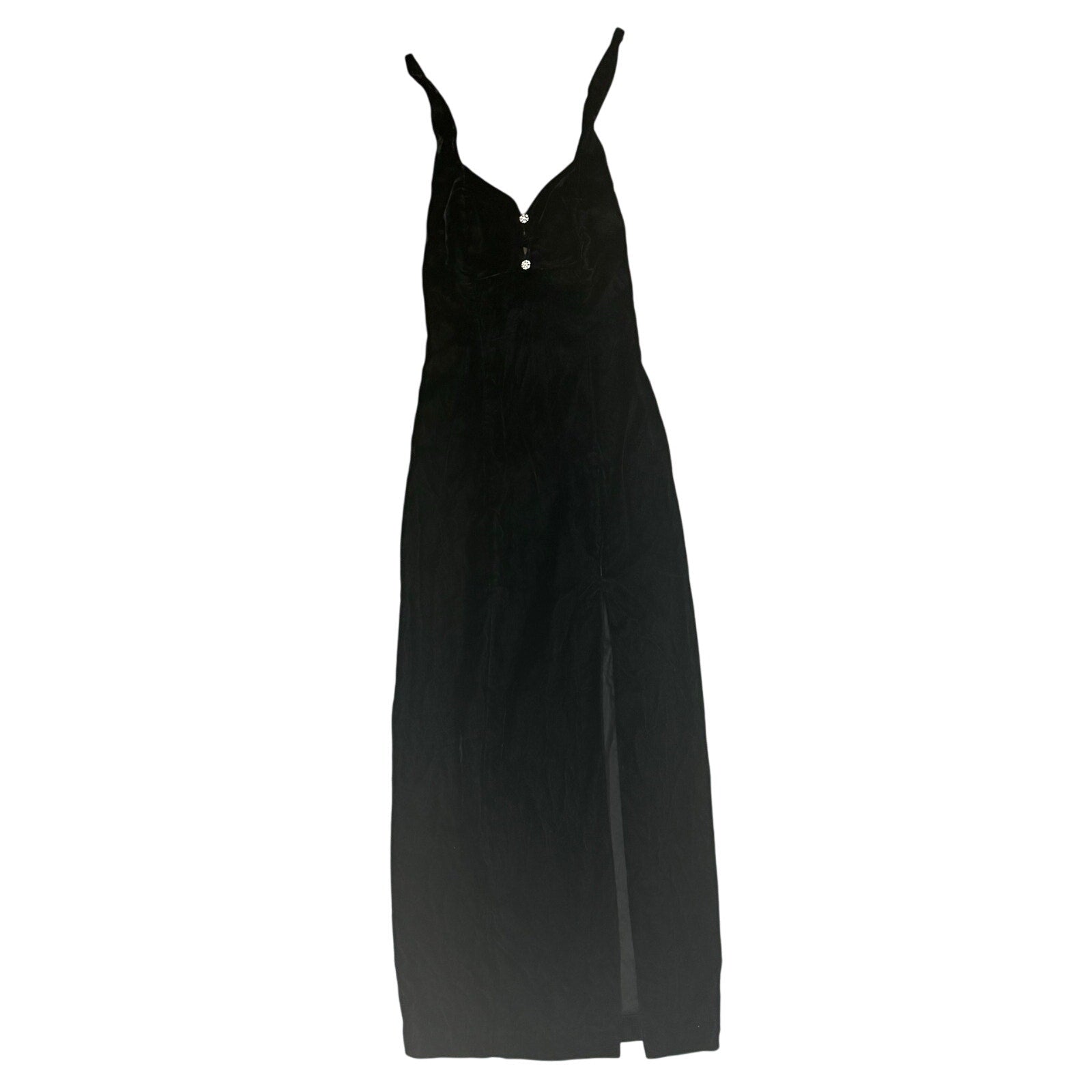 Vintage 90s Nadine Black Velvet Maxi Formal Dress Women’s Juniors 3