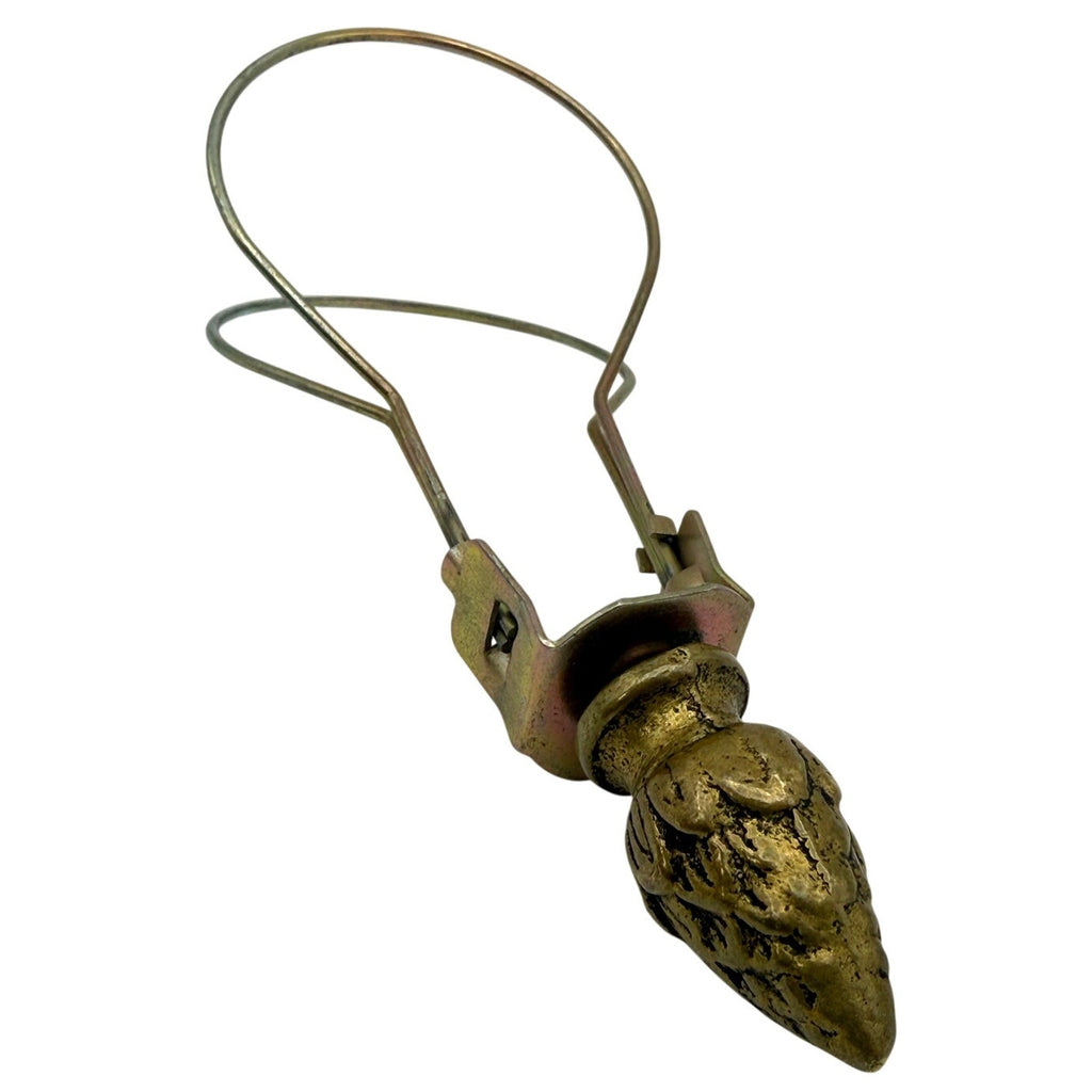 Antique Brass Clip-On Lampshade Adapter Acorn Finial Lamp Shade Holder