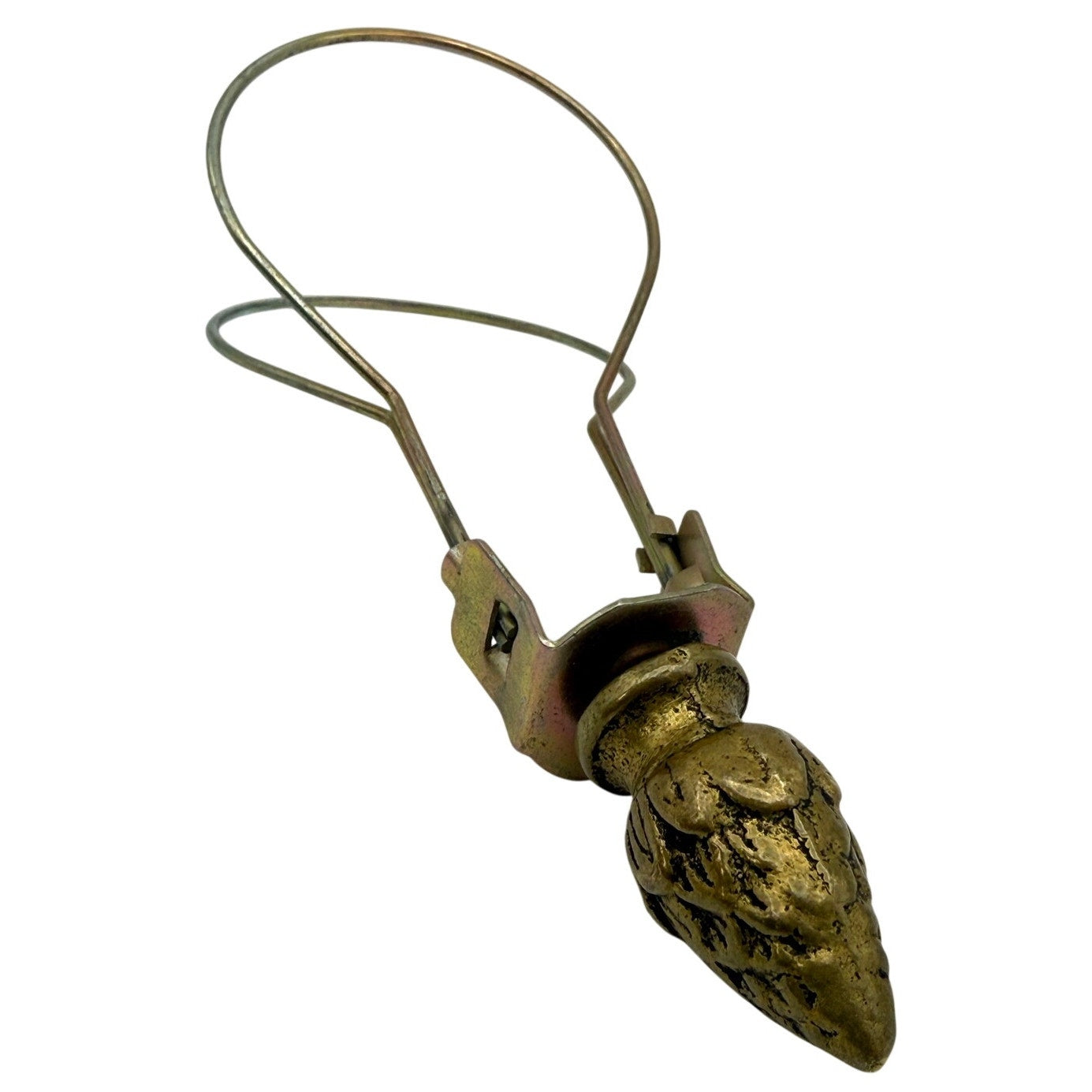 Antique Brass Clip-On Lampshade Adapter Acorn Finial Lamp Shade Holder