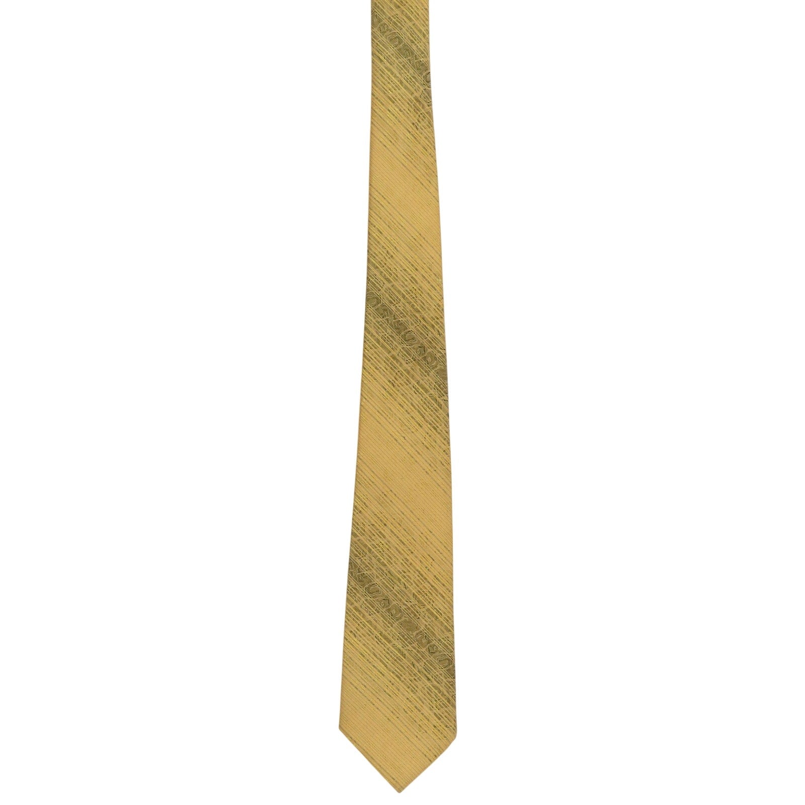 Vintage 1960s Fashion Craft Brown Gold Terylene Polyester Skinny Tie