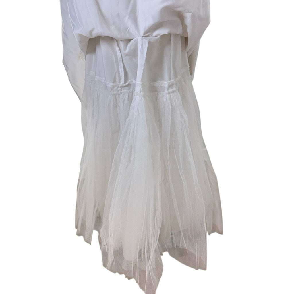 Vintage 90s Venus White Beaded A-Line Wedding Dress Bridal Gown Women's S/M