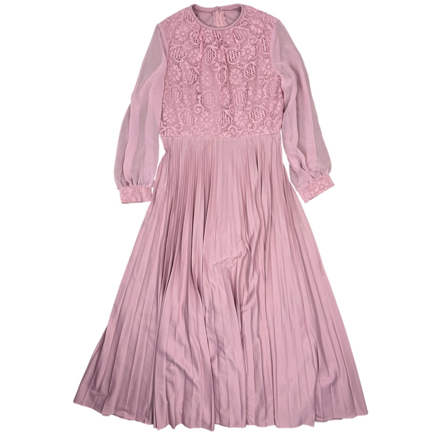 Vintage 1970s Mauve Lace Maxi Dress & Jacket Set Belted Formal Gown