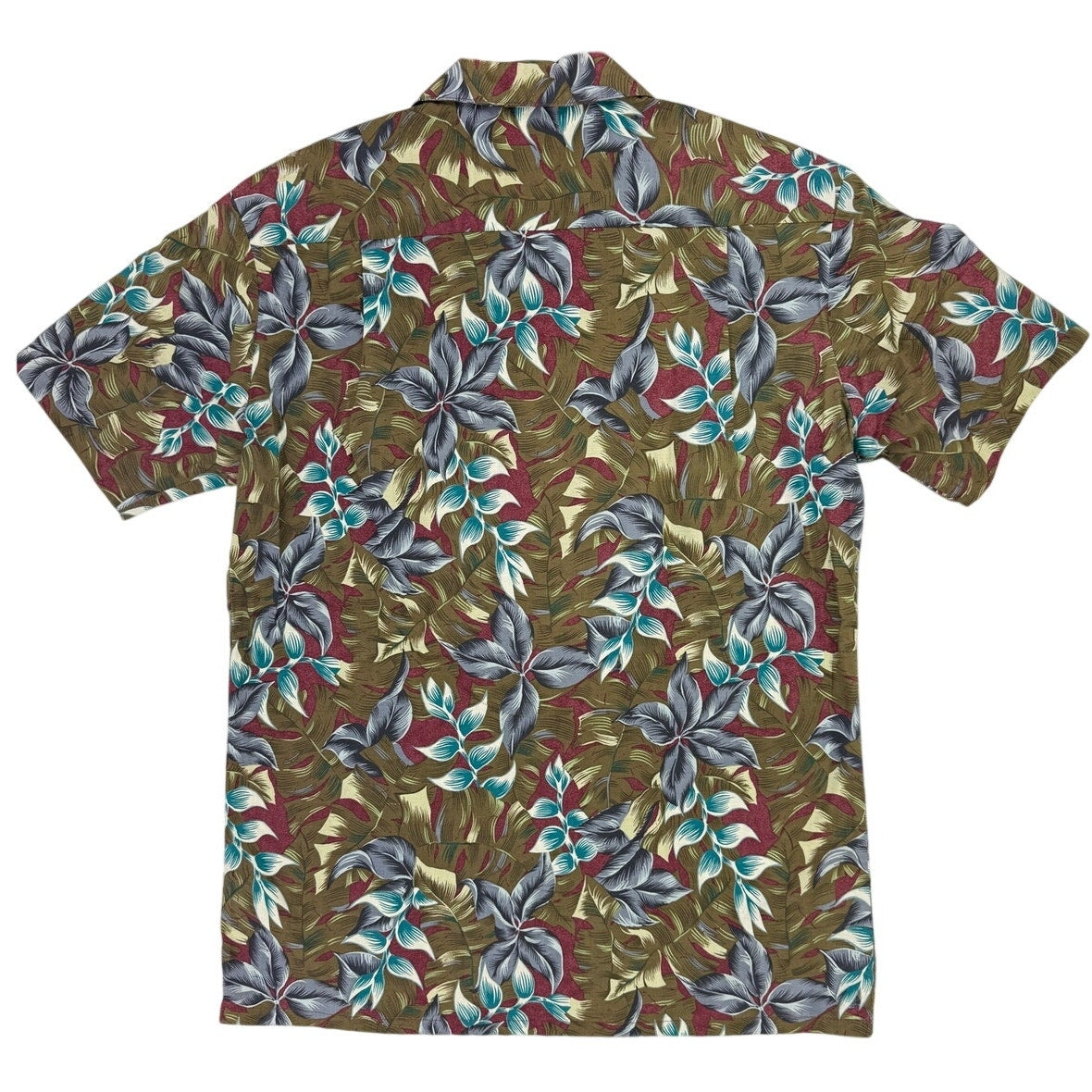 Vintage 80s Hawaii Blues Mens Medium Hawaiian Shirt Red Tropical Cotton Blend