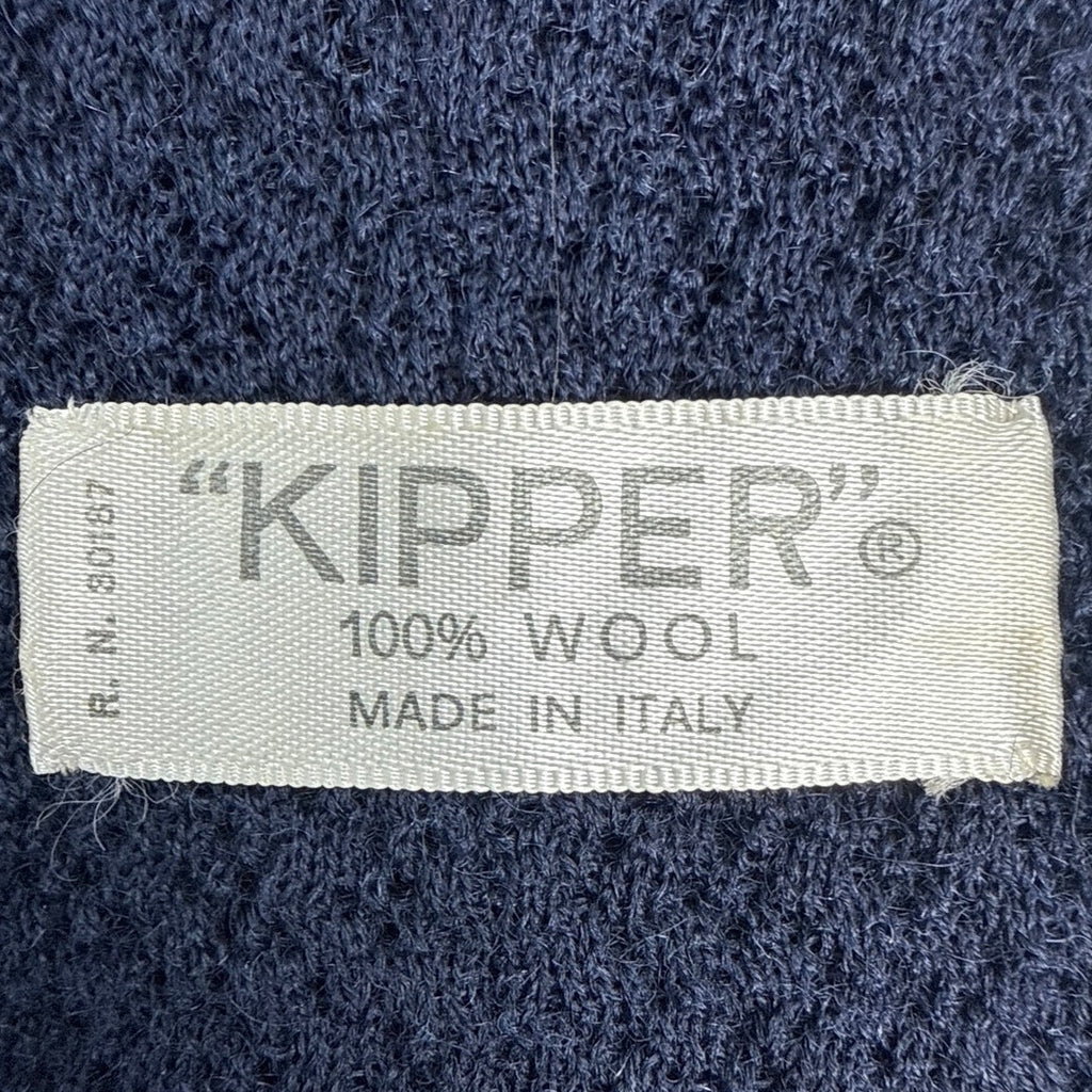 Vintage 70s Kipper for Hastings Navy Wool Knit Necktie 3.5” Wide