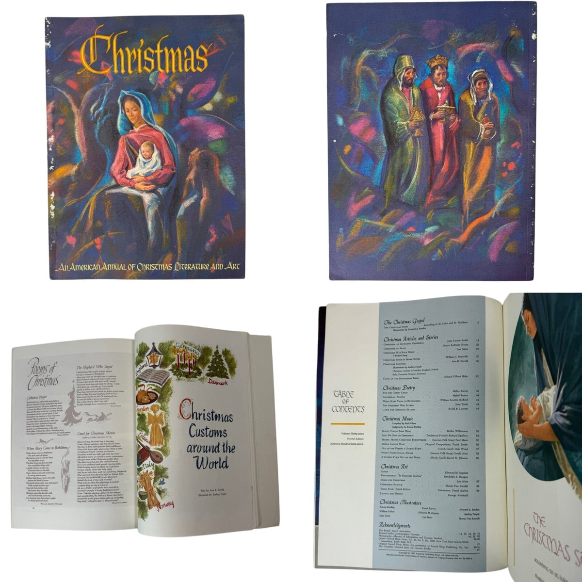 Vintage Augsburg Art & Literature Christmas Books Lot 1973 1974 1967 Decor