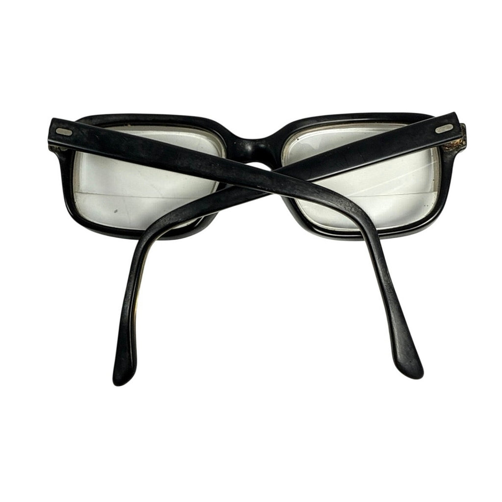 Vintage 50s American Optical Black Gold Browline Eyeglasses Size 6