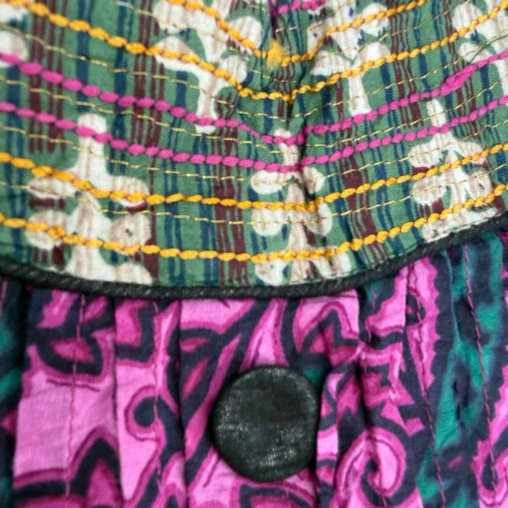Vintage 90s Pink Purple Boho A-Line Sleeveless Dress Women's Small/Medium