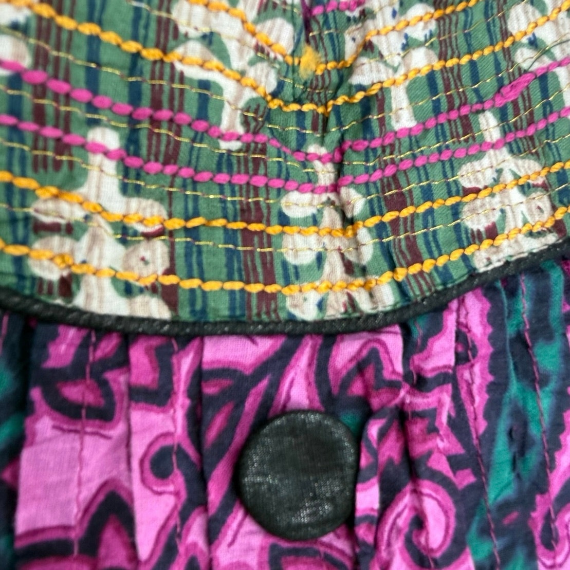Vintage 90s Pink Purple Boho A-Line Sleeveless Dress Women's Small/Medium