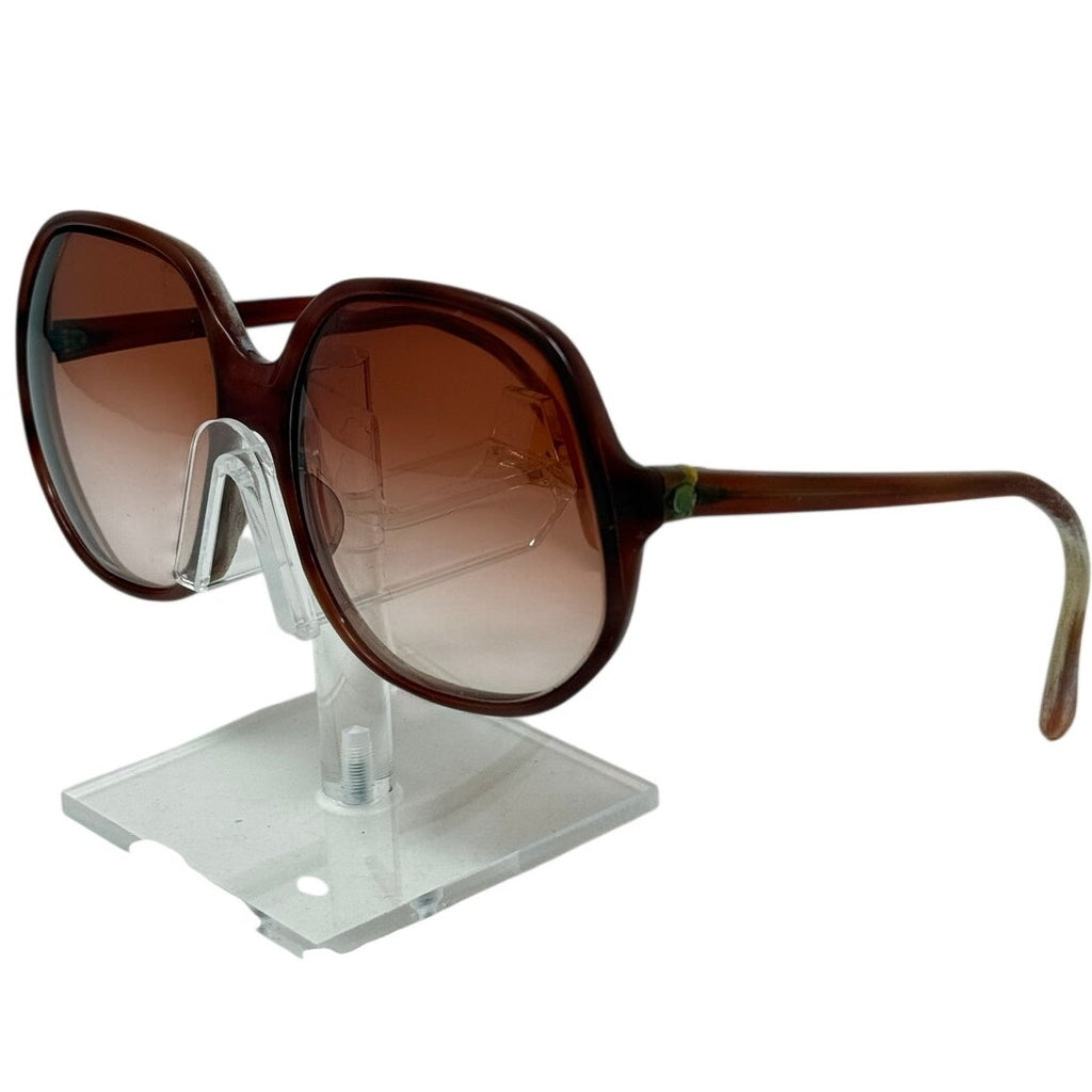 Vintage 80s Women's Oversized Brown Gradient Sunglasses Retro Fashion Shades