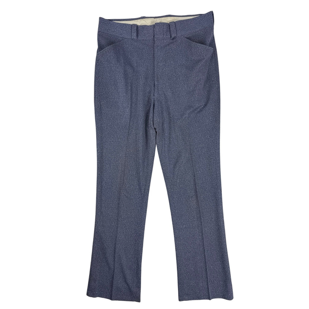 Vintage 70s Unbranded Blue Gray Polyester Leisure Pants Mens Large 36x31