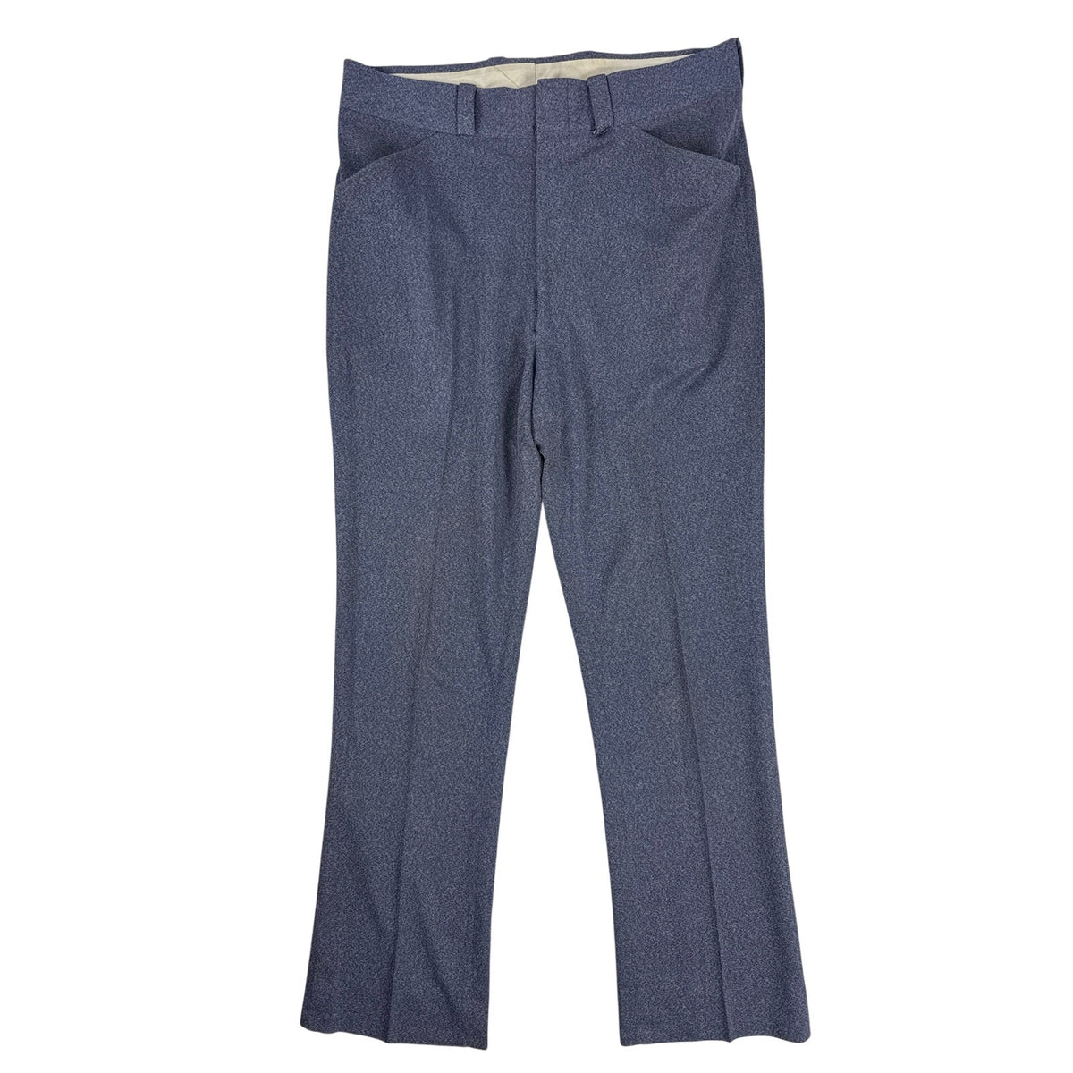 Vintage 70s Unbranded Blue Gray Polyester Leisure Pants Mens Large 36x31