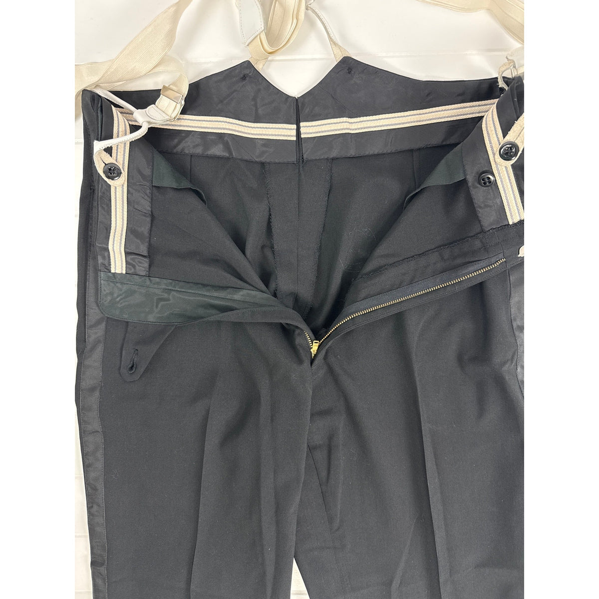 Vintage 60s 70s Foree White Military Mess Dress Jacket Black Pants L/34