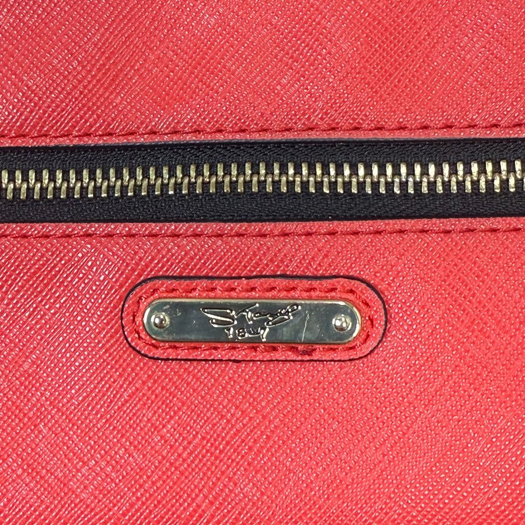 Vintage 90 Sharif Handbag Leather Crossbody Red Black Beaded Eye Appliqué