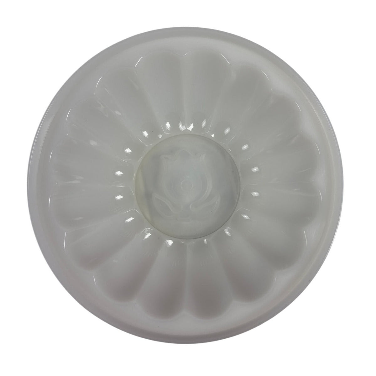 Vintage 70s Tupperware Jel-N-Serve Jello Mold Bowl with Lid Tulip Design 8”