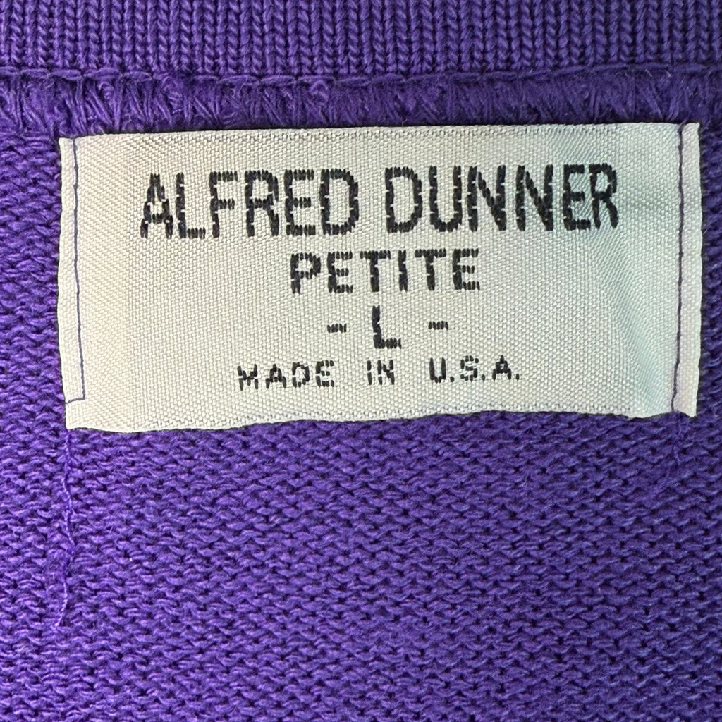 Vintage 90s Women's Large Pettie Purple Sweater Shirt Alfred Dunner Made in USA