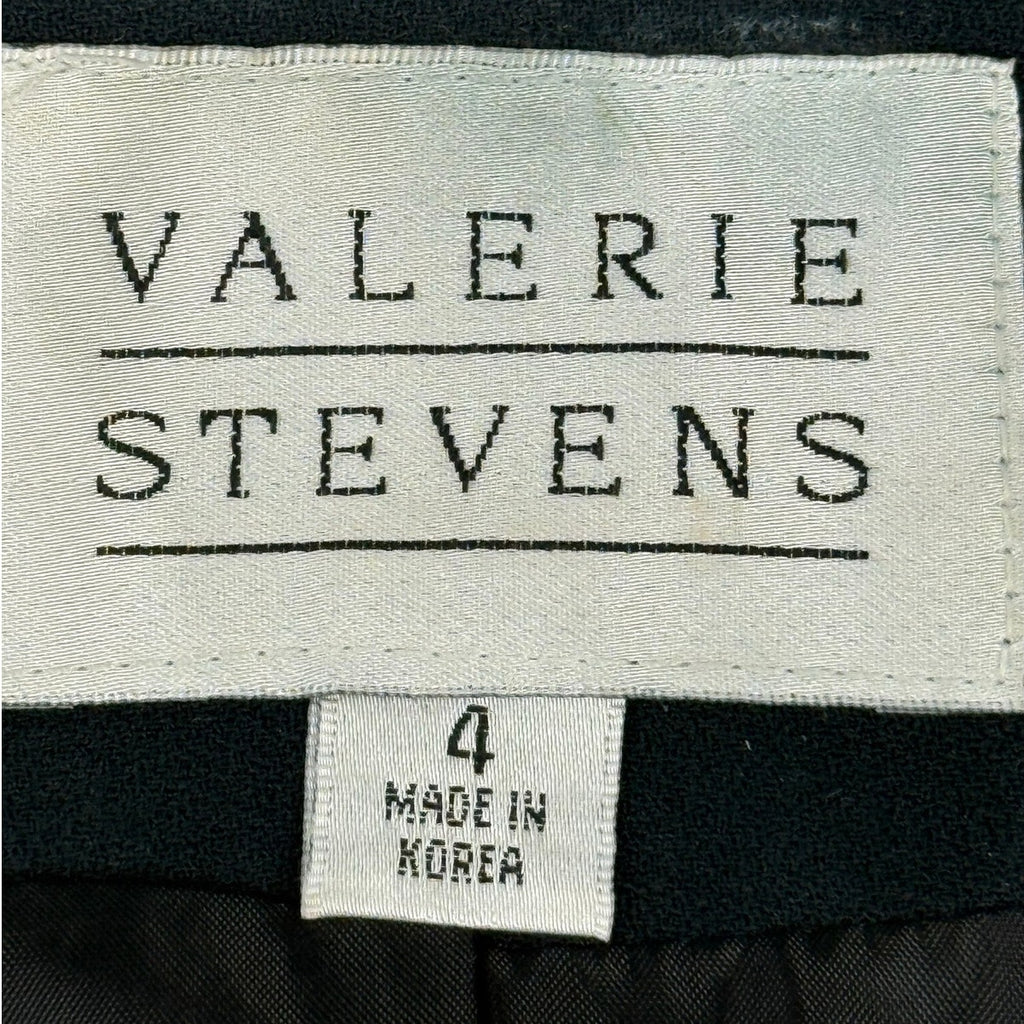 Vintage 80s Valerie Stevens Women's Double Breasted Blazer Jacket Size 4 Black