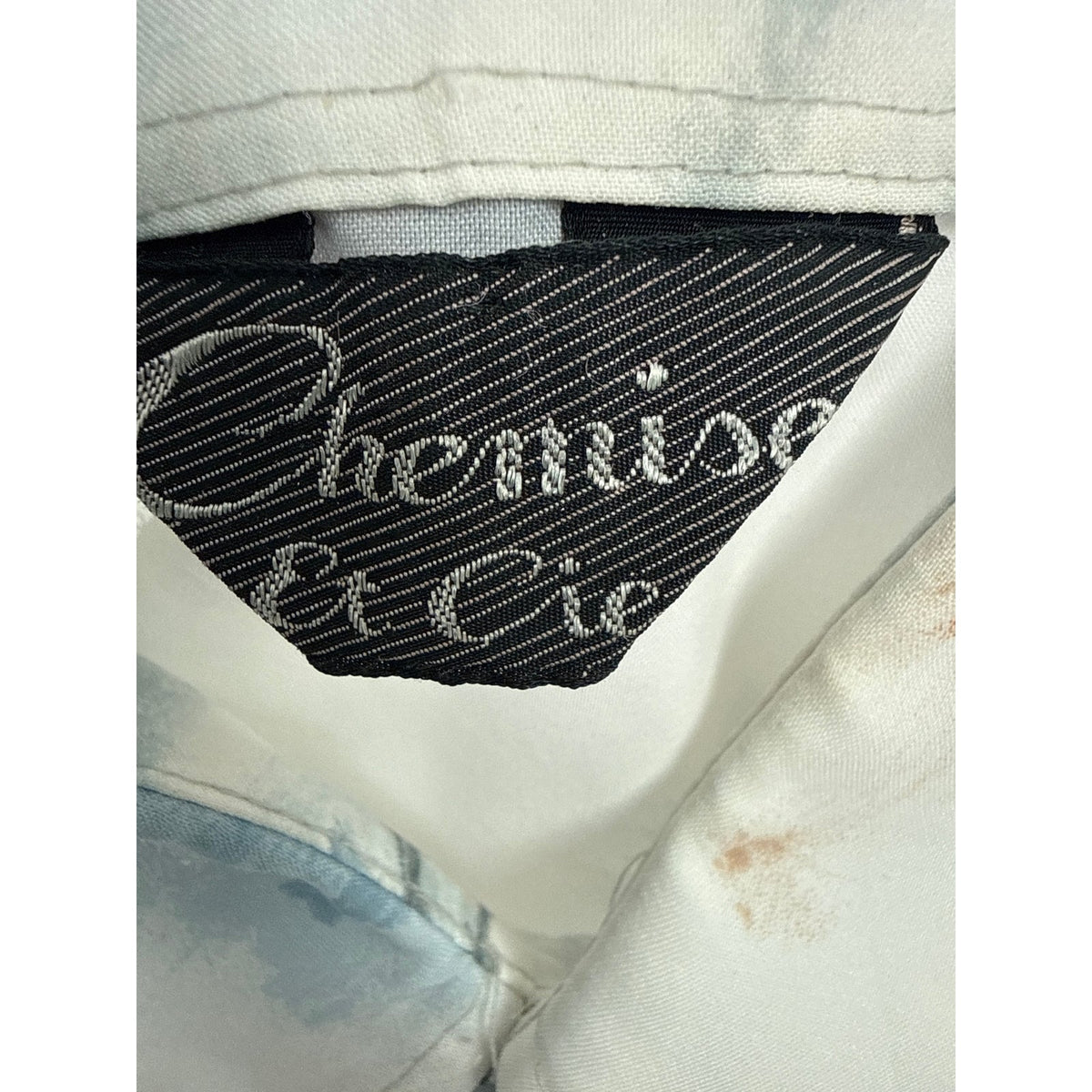 Vintage 70s Chemise Et Cie Blue Novelty Print Shirt Men's Large Long Sleeve