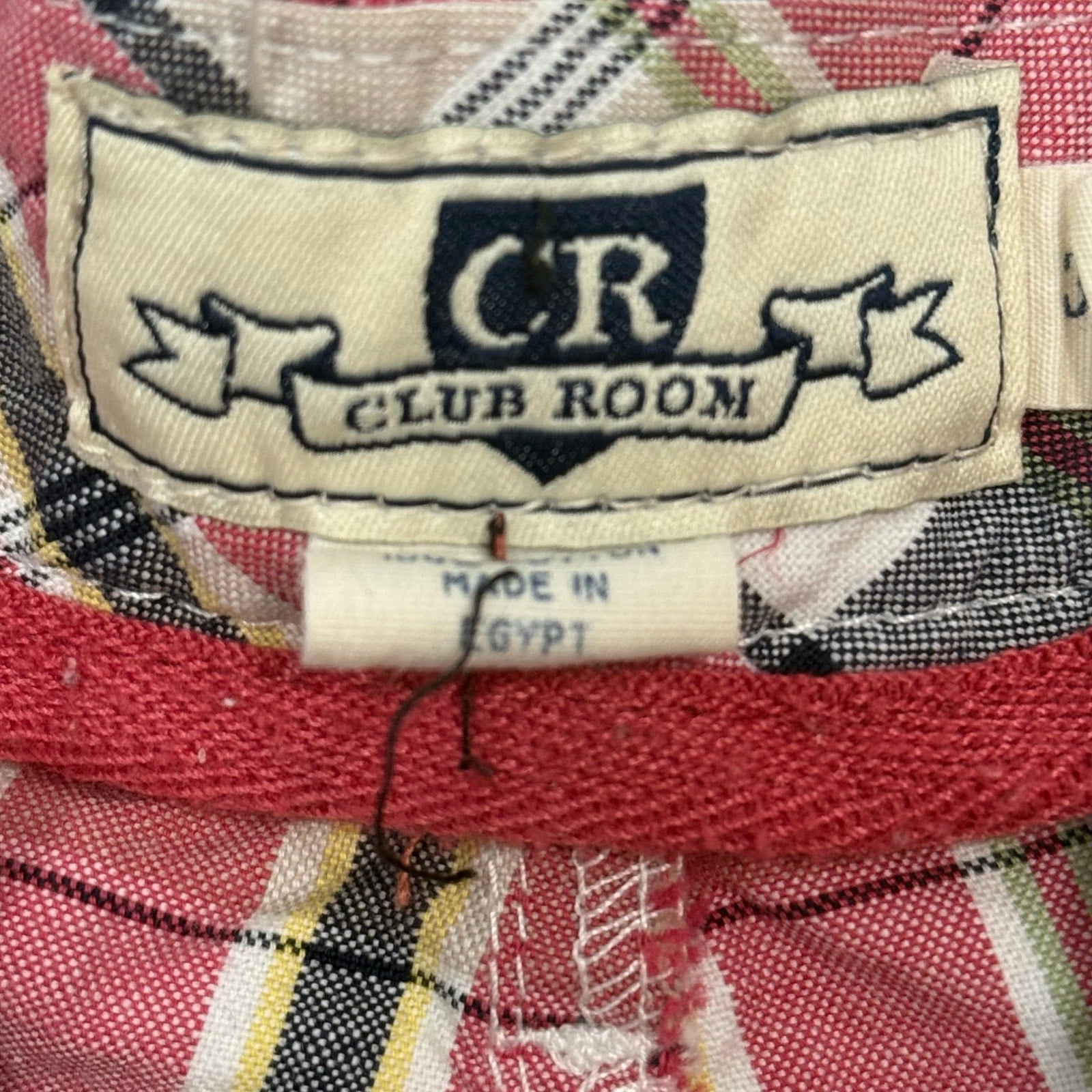 Mens 2000 Club Room Men's 33 Plaid Cargo Shorts Pink Blue Check Cotton Casual