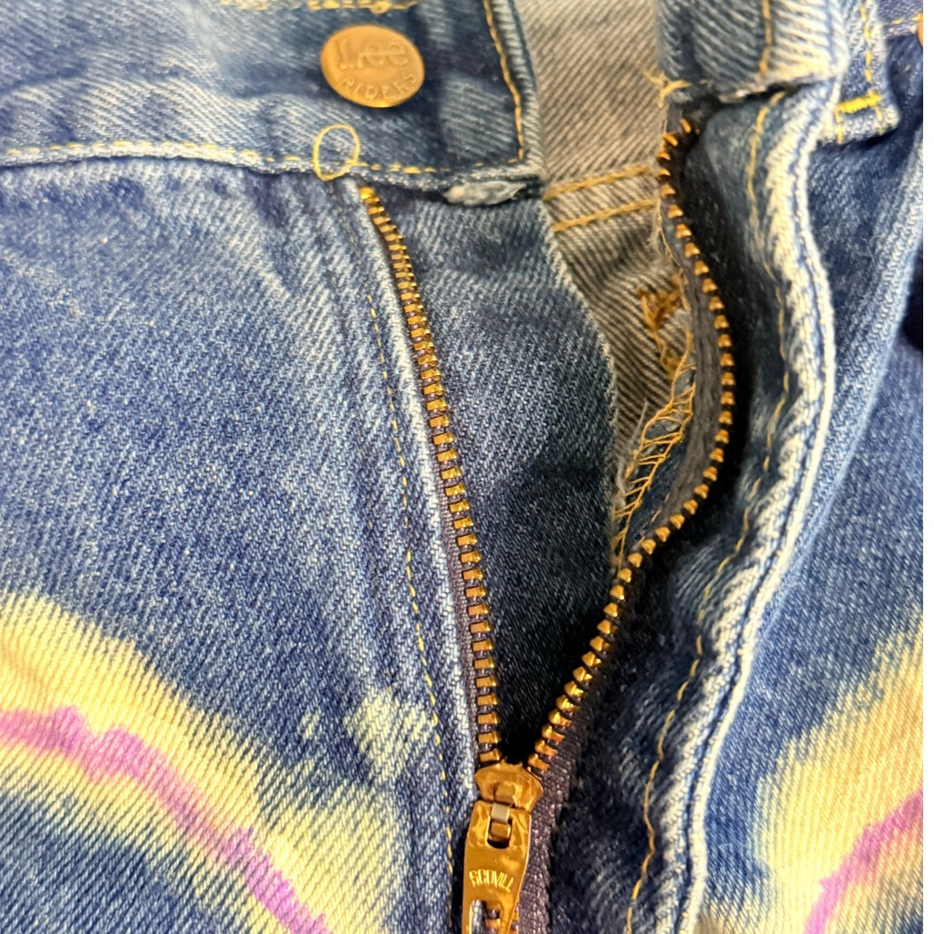 Vintage Y2K Distressed Hem Cropped High Rise Women's 28 Lightning Bleach